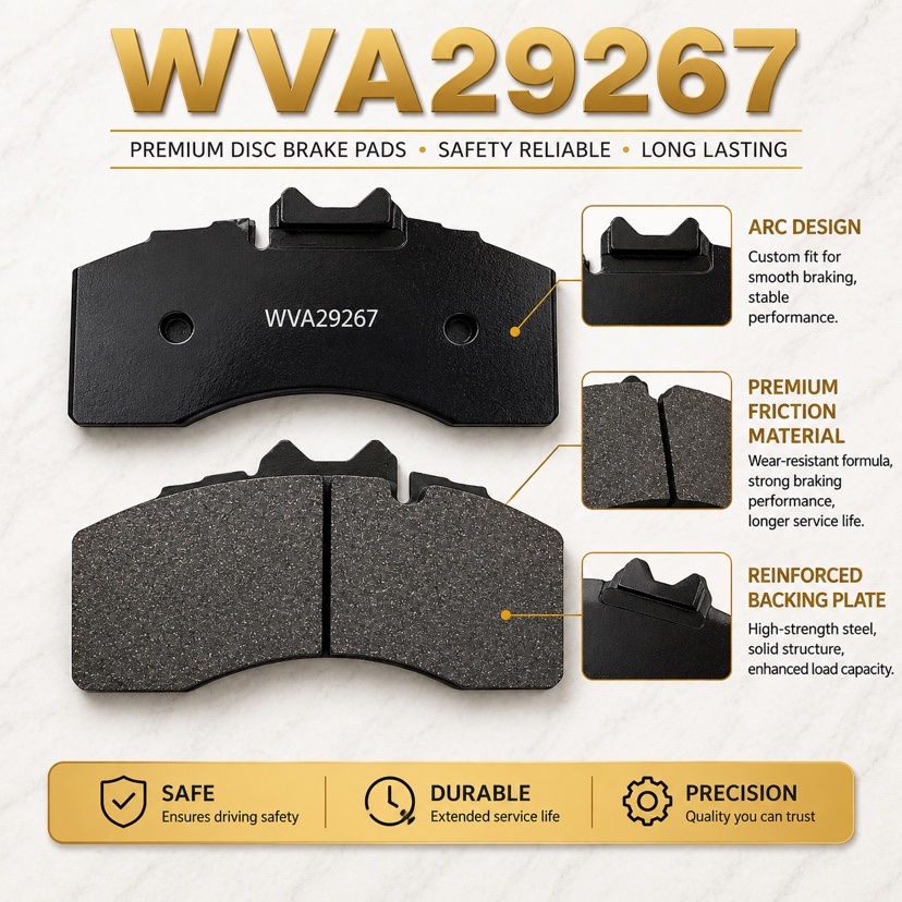 WVA29267 Semi-Metallic Disc Brake Pads for Scania MAN Volvo Truck